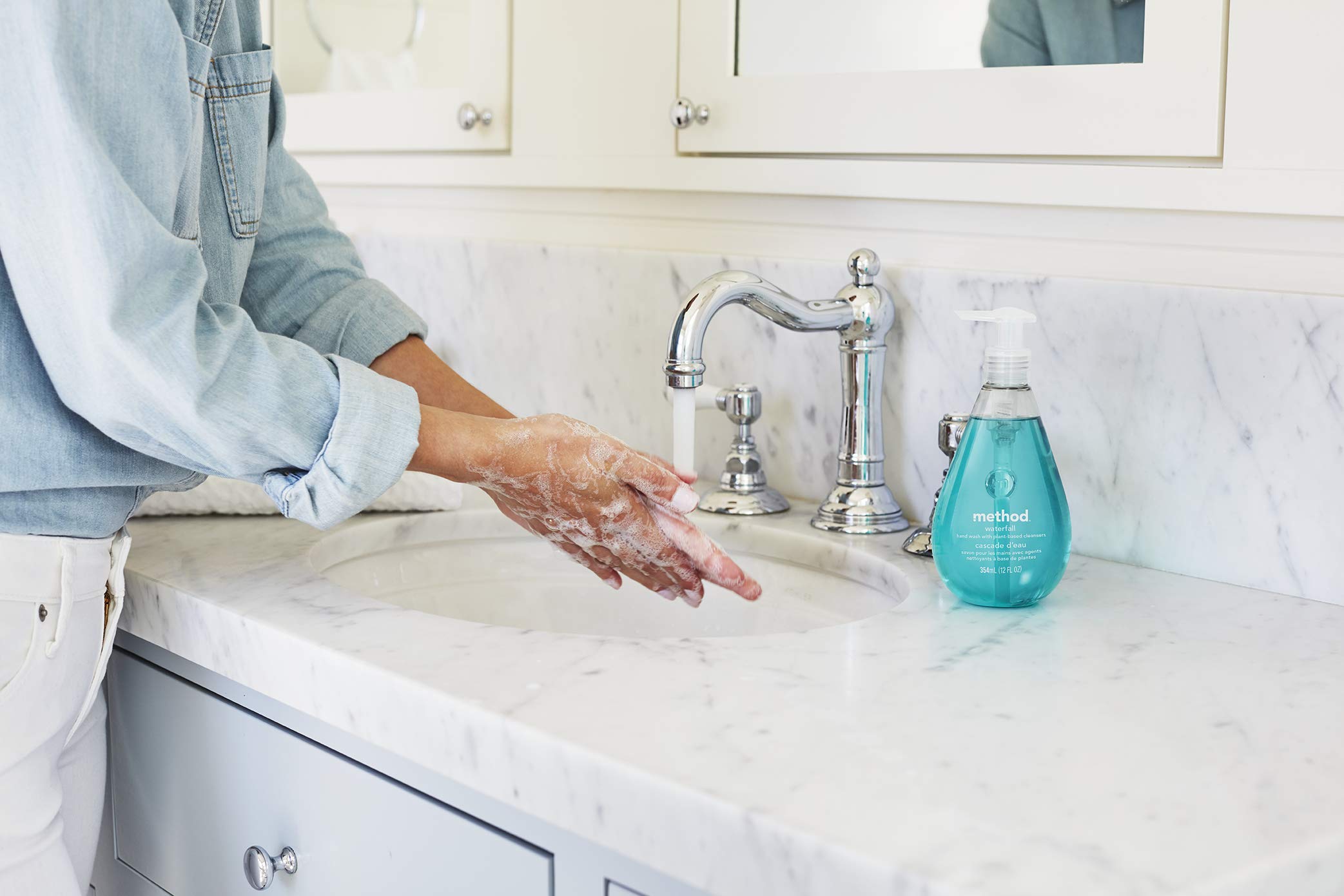 Method Waterfall hand wash foam scene with clean hands