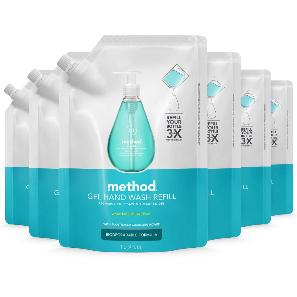 Method Waterfall refill pouch ready for kitchen counter—eco-friendly hand soap