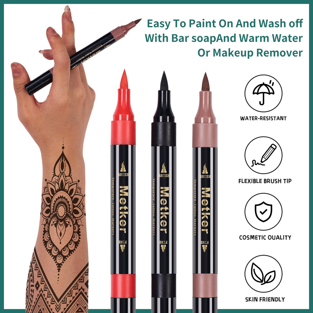 Metker tattoo stencils 77 large provide clean designs for events.