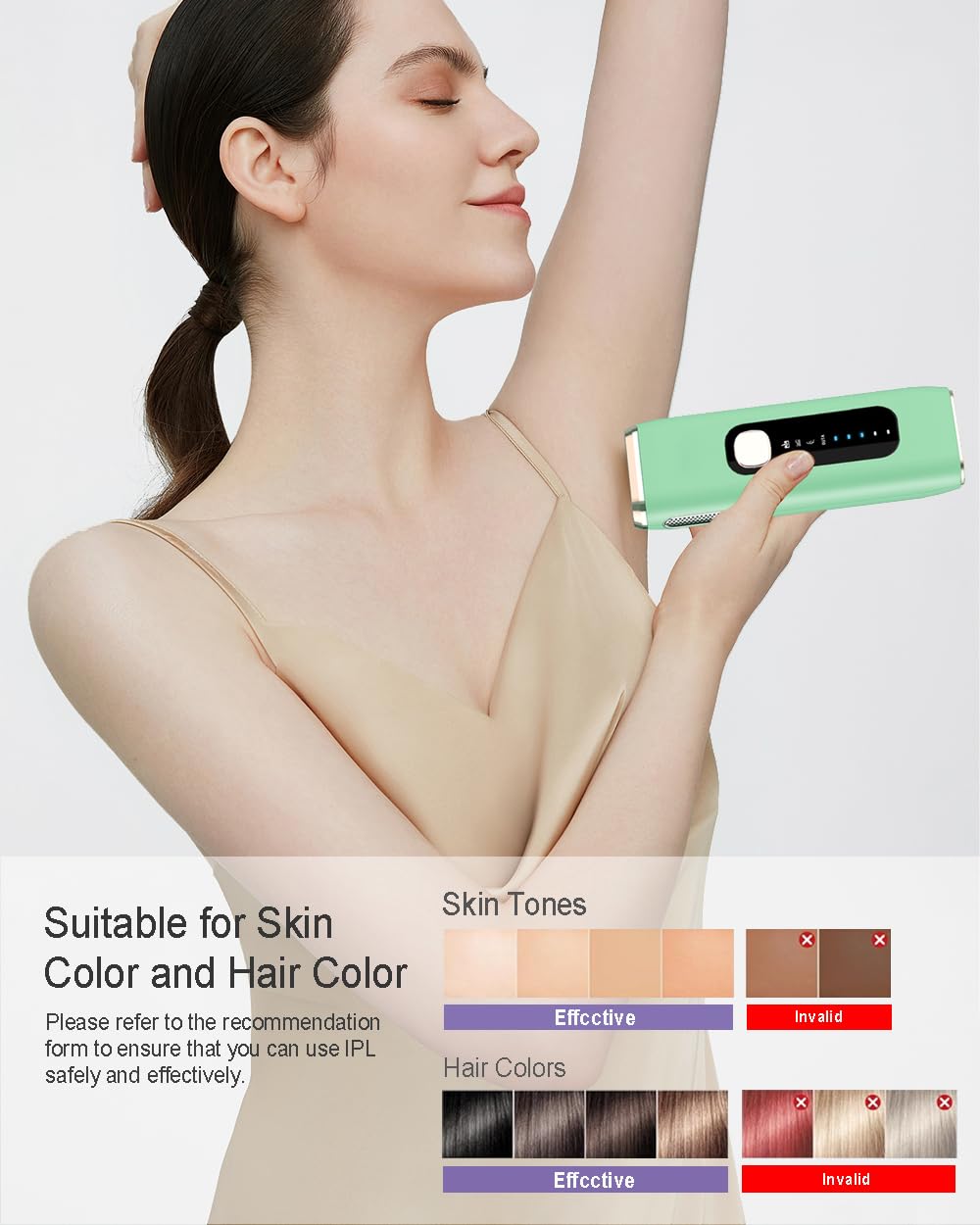 MEUKPE IPL hair removal device charge port and indicators for reliable sessions
