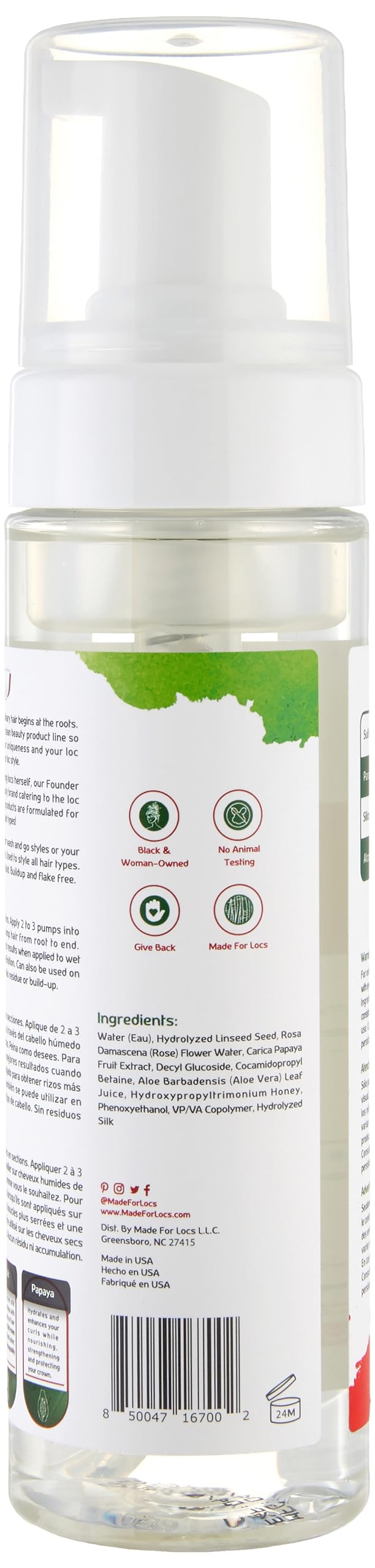 MFL Locs Styling Flaxseed Mousse close-up gloss enhances luster