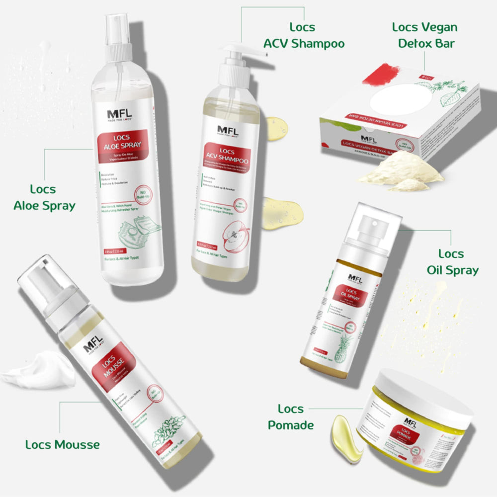 MFL Locs Styling Flaxseed Mousse pump-dispense enables effortless application