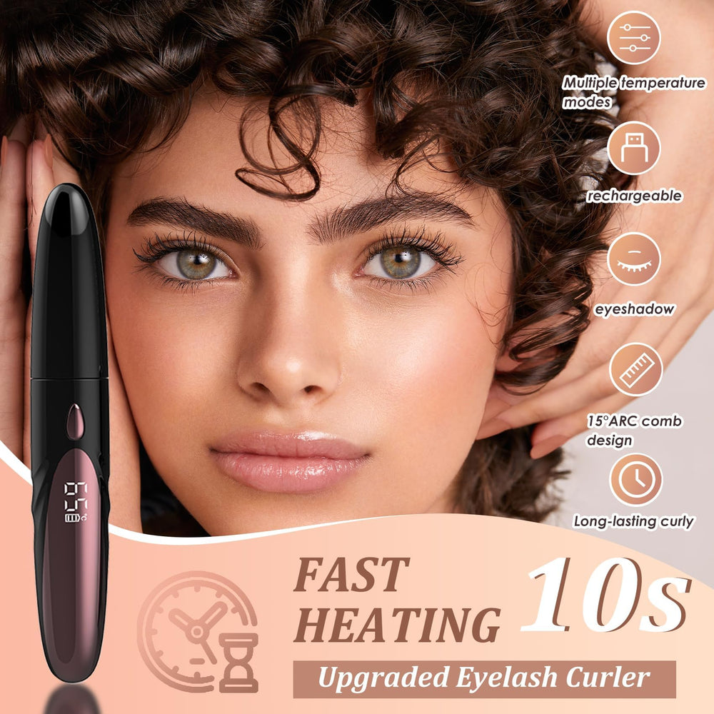 MGKO heated eyelash curler fits in a makeup bag for on-the-go touchups