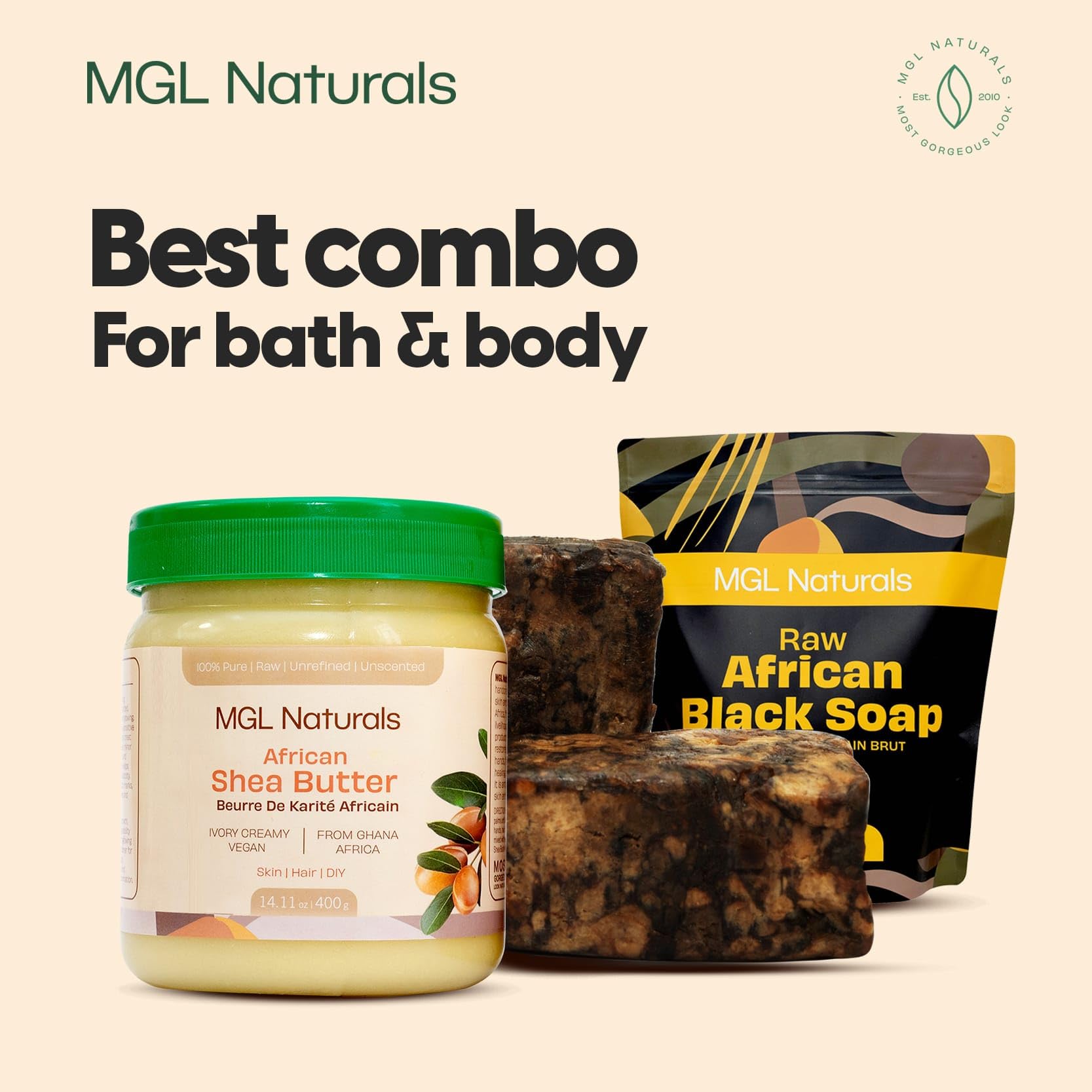 MGL Naturals raw shea butter used as hair conditioning base