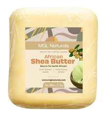 MGL Naturals Shea Butter raw ivory 5lb-packaging closeup for DIY beauty needs