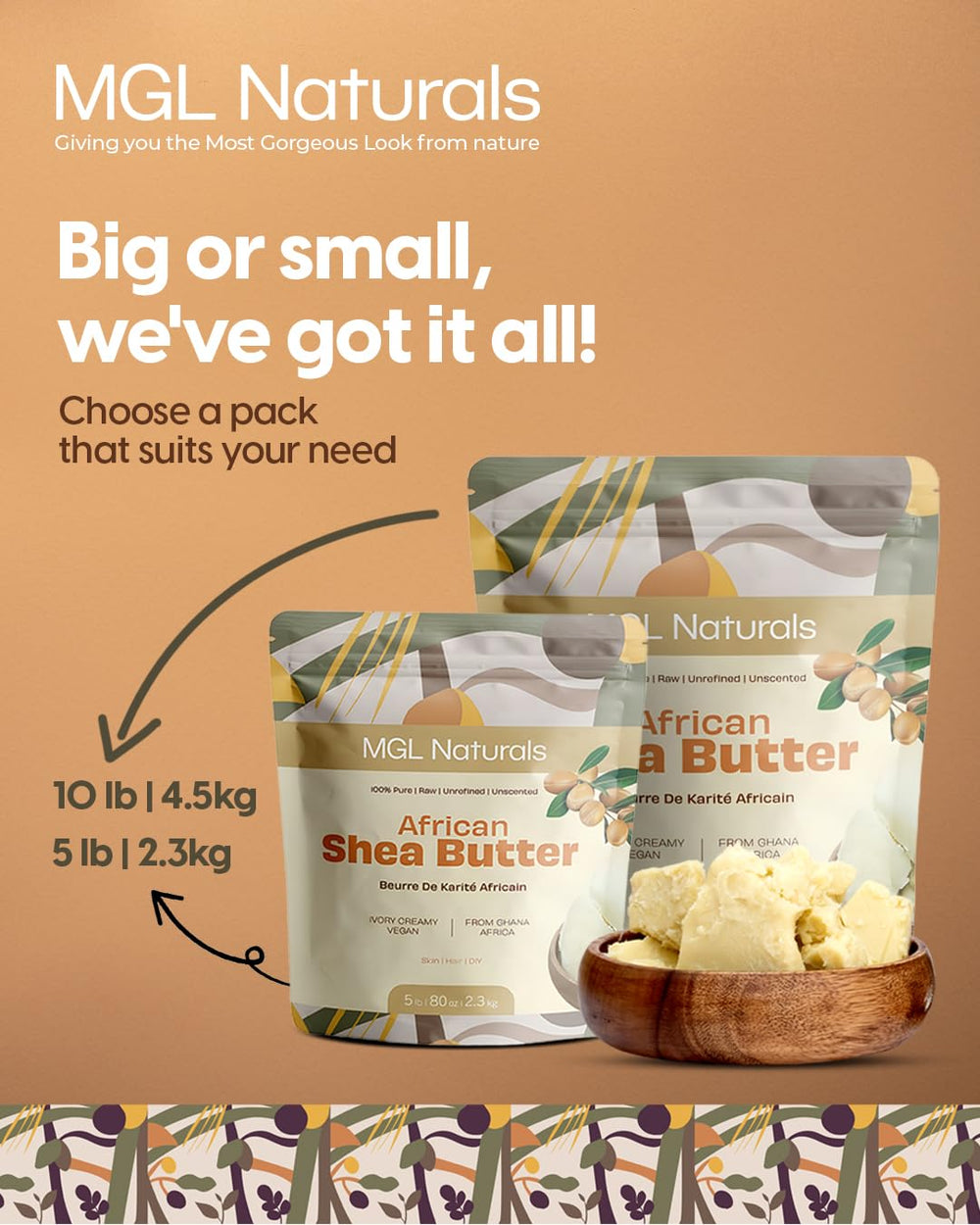 MGL Naturals Shea Butter raw ivory DIY recipes jar for whipped body butter