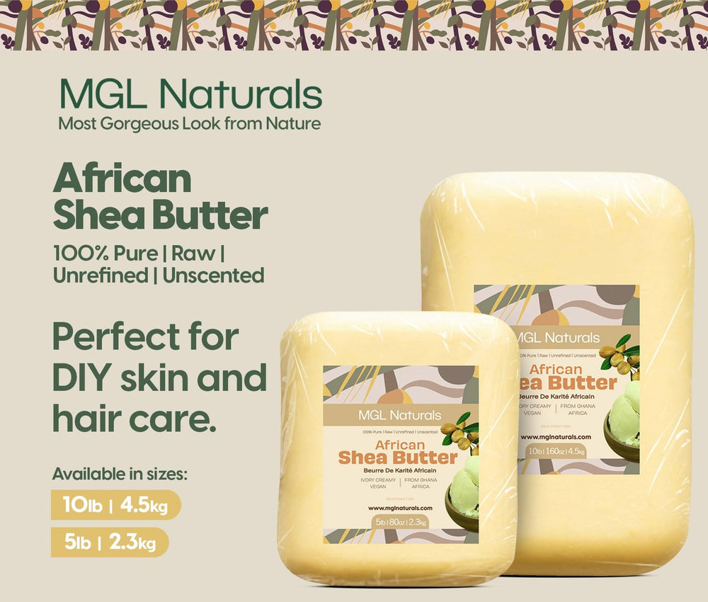 MGL Naturals Shea Butter raw ivory texture closeup showing creamy consistency