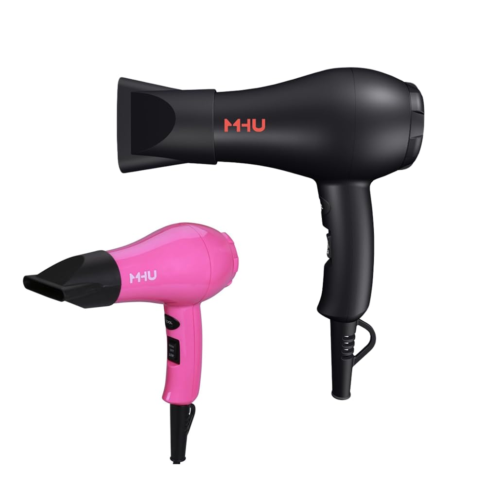 MHD travel mini hair dryer ceramic ionic with portable design for on-the-go styling.