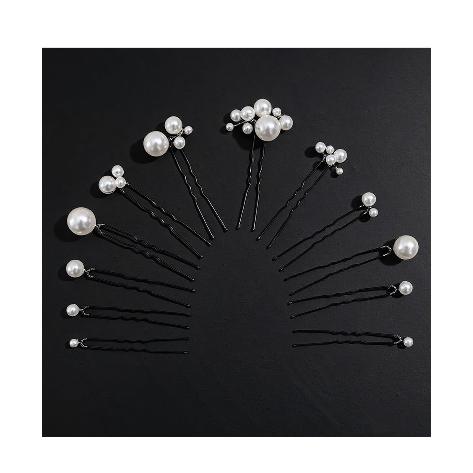 MHKLCD bridal pearl hair pin close-up shows smooth surface for elegant weddings