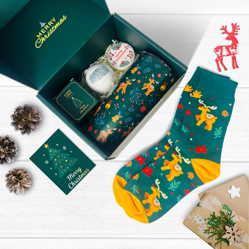 MHSMHL 20oz stainless steel tumbler with Christmas decorations, perfect for festive sipping on the go.