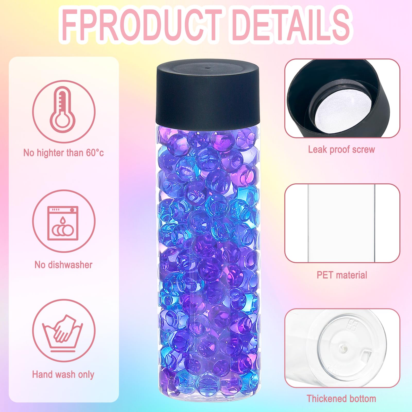 Mhtdet sensory bottles packaging contents with funnels and brush for easy setup.