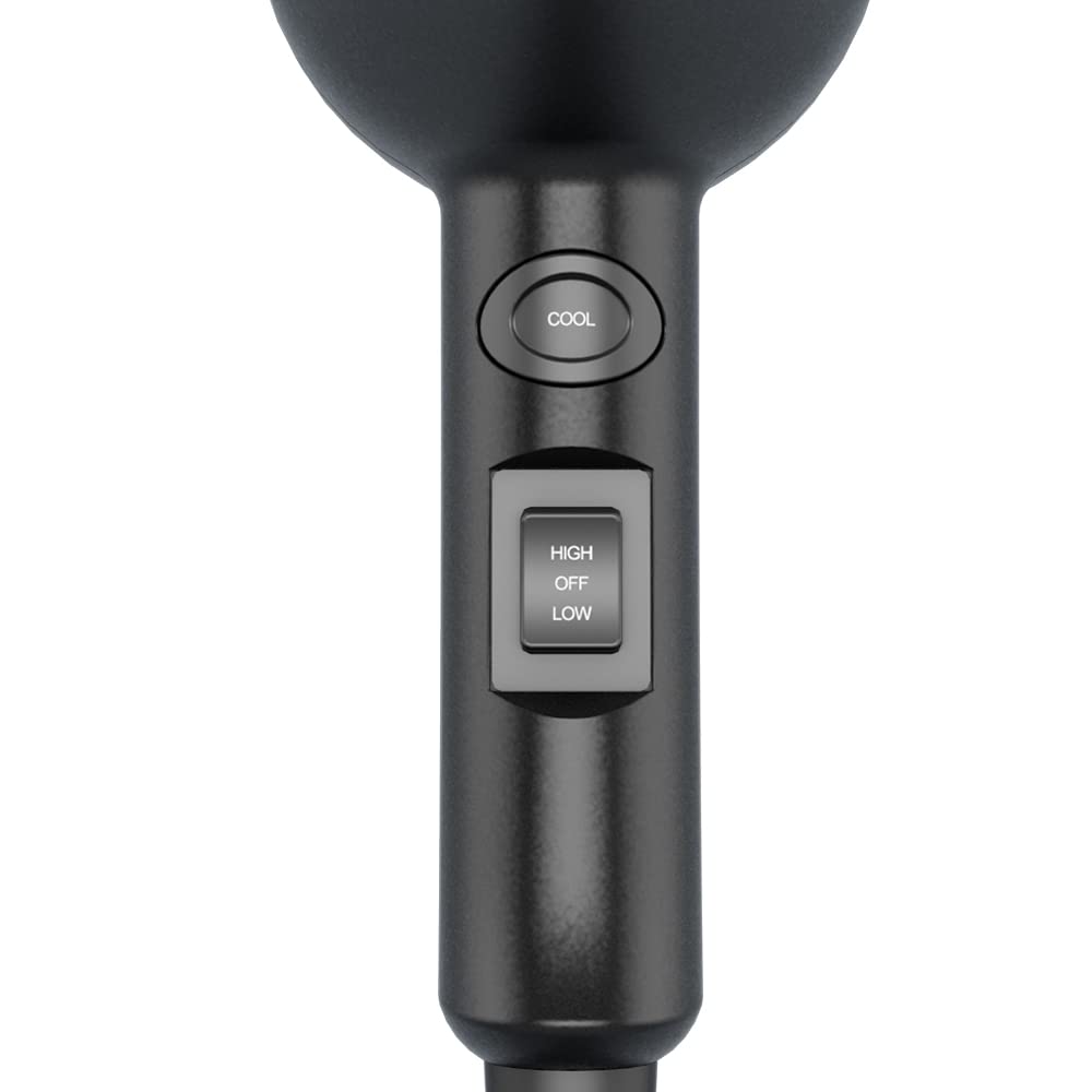 MHU dryer with cool shot button helps set styles without heat buildup.