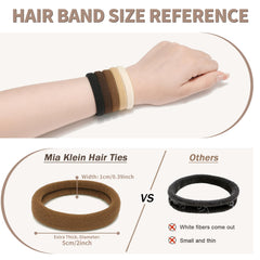 Mia Klein hair ties black back view shows sturdy stretch and no snag design