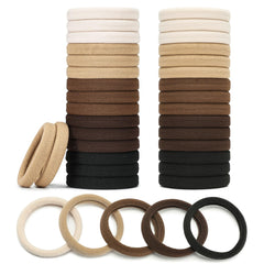 Mia Klein hair ties black 100-count front view for secure daily styling