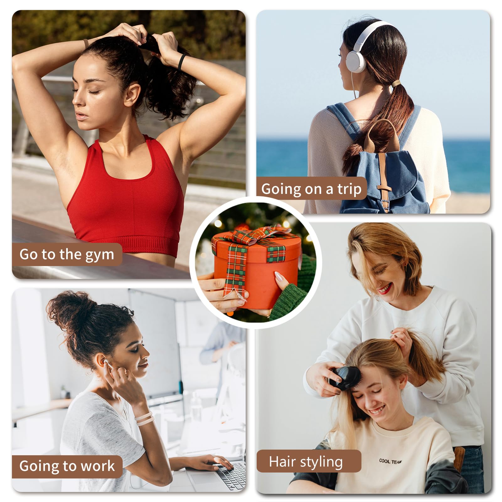 Mia Klein hair ties black wrapped around ponytail for secure hold