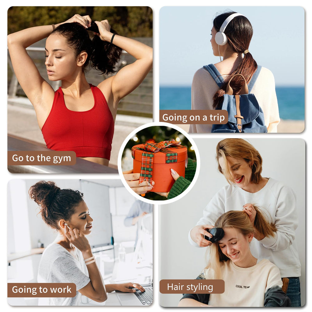 Mia Klein hair ties black wrapped around ponytail for secure hold