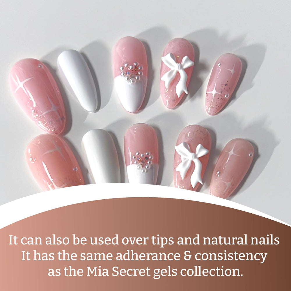 Mia Secret Bio Builder Gel Cover Nude demonstrates strong adhesion on tips.