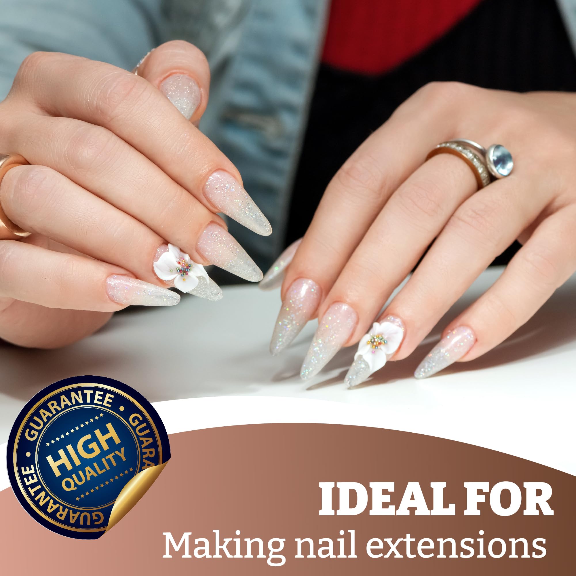 Mia Secret Bio Builder Gel Cover Nude used with sculpting forms for extensions.