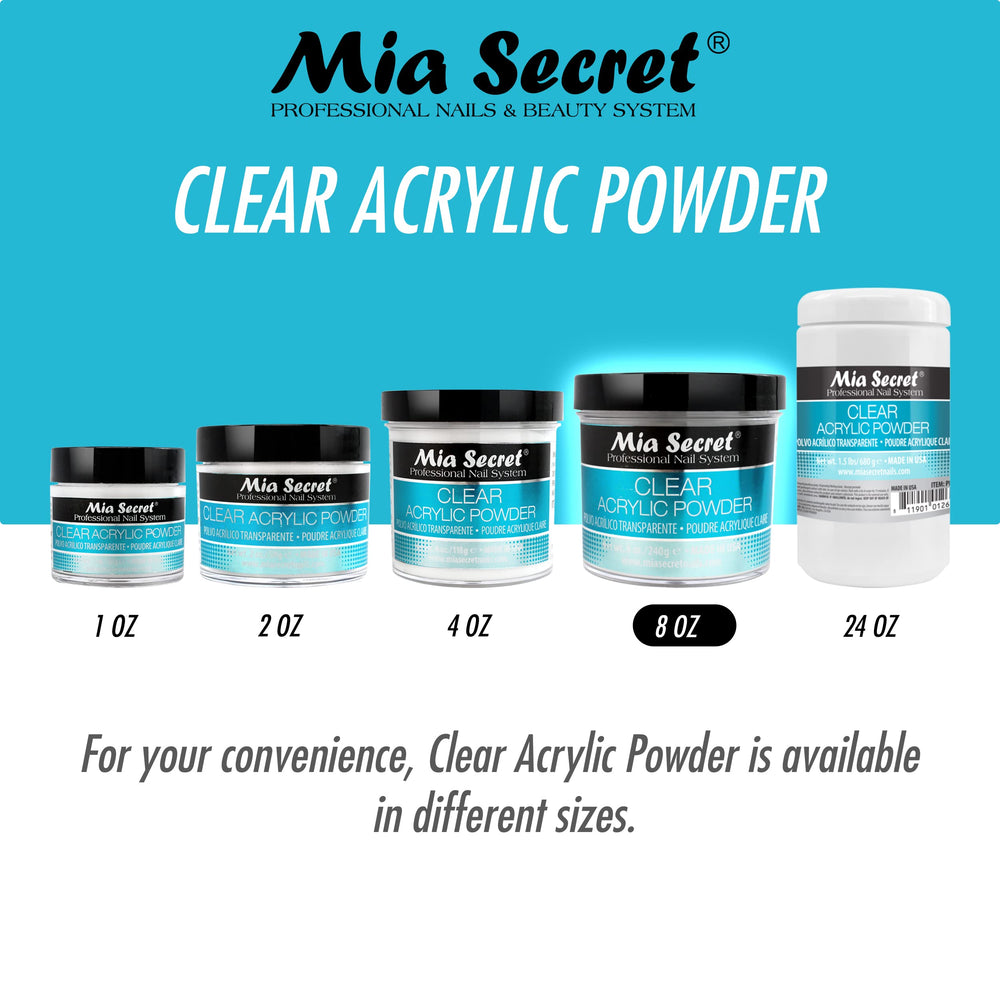 Mia Secret Clear Acrylic Powder durable finish without yellowing on long-wear nails.