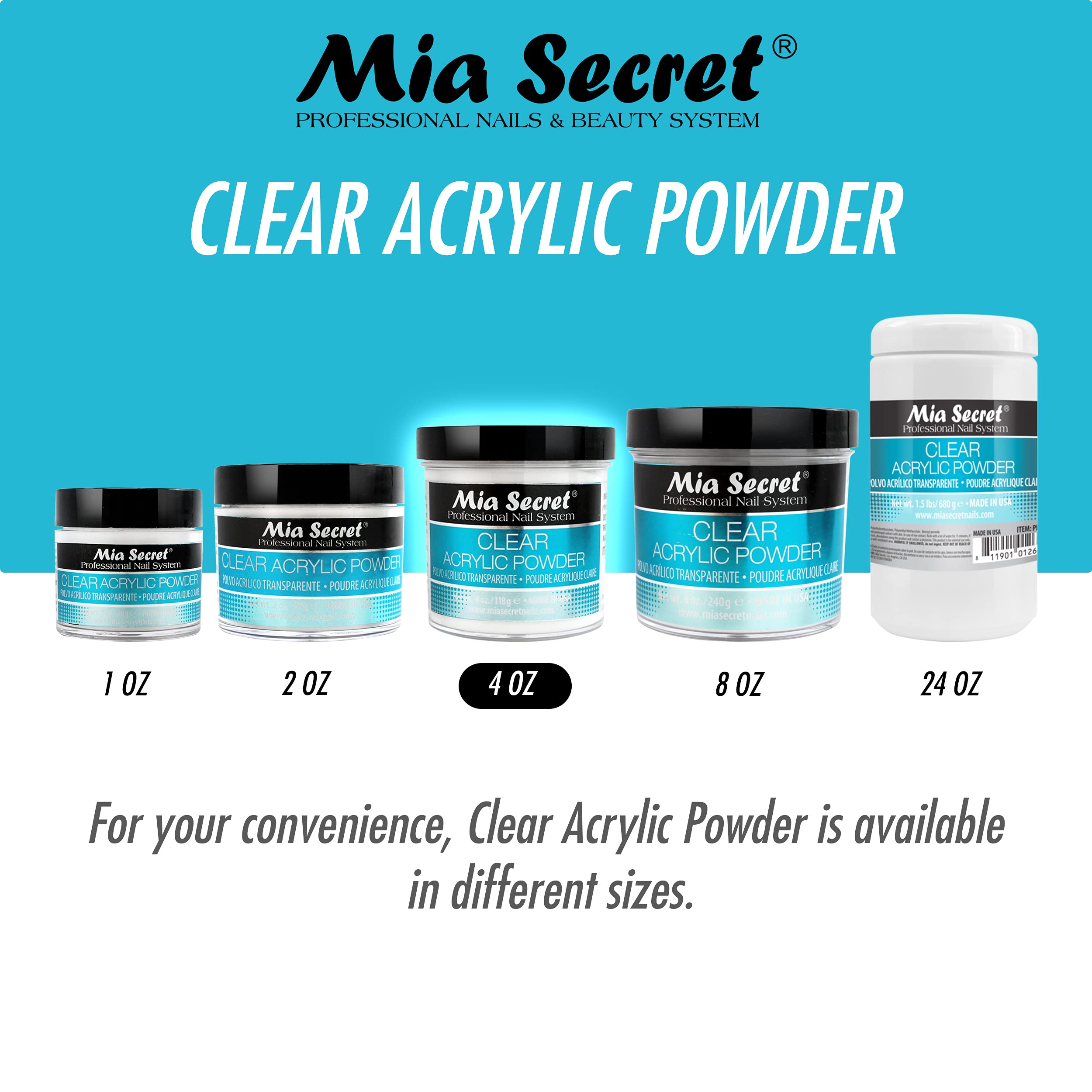 Mia Secret Clear Powder USA-produced formula emphasizes quality control.