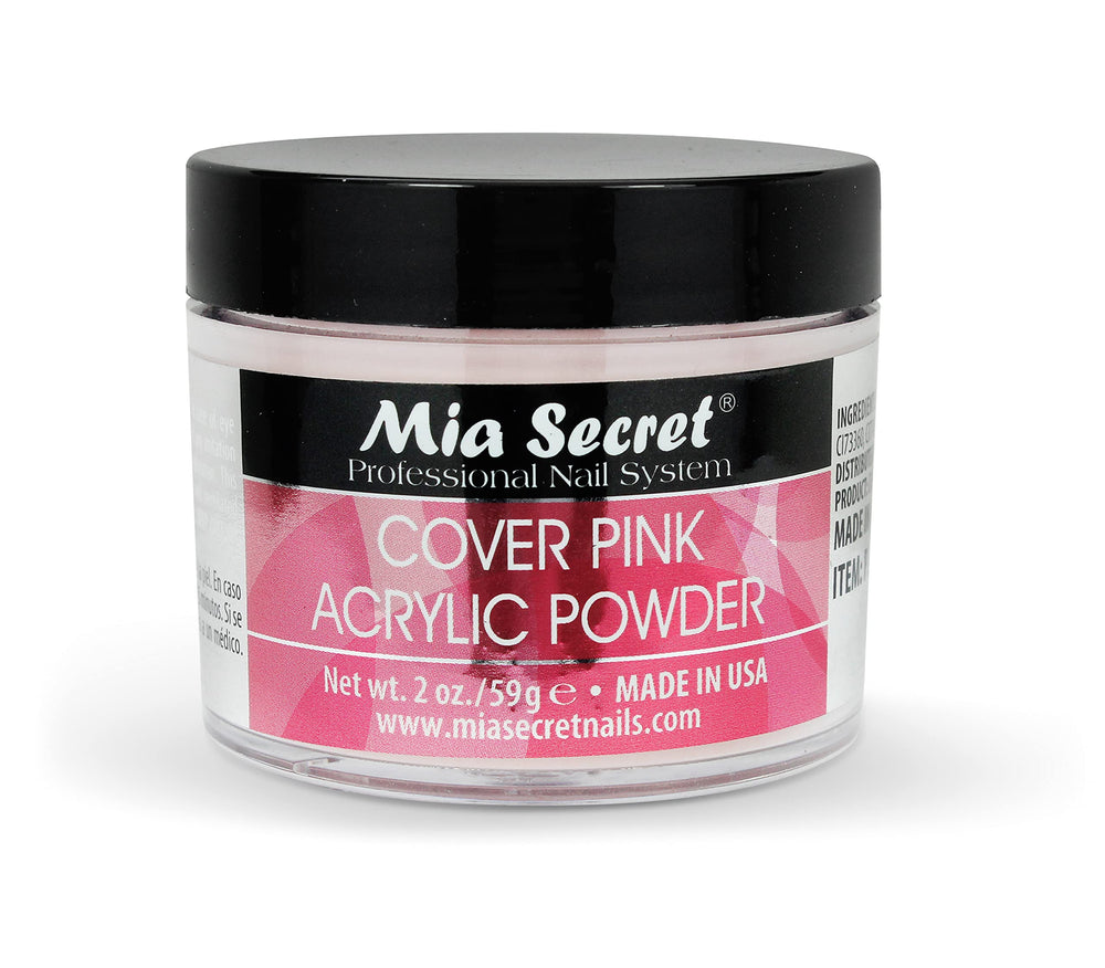 Mia Secret Cover Pink acrylic powder 2oz jar for flawless pink nails.