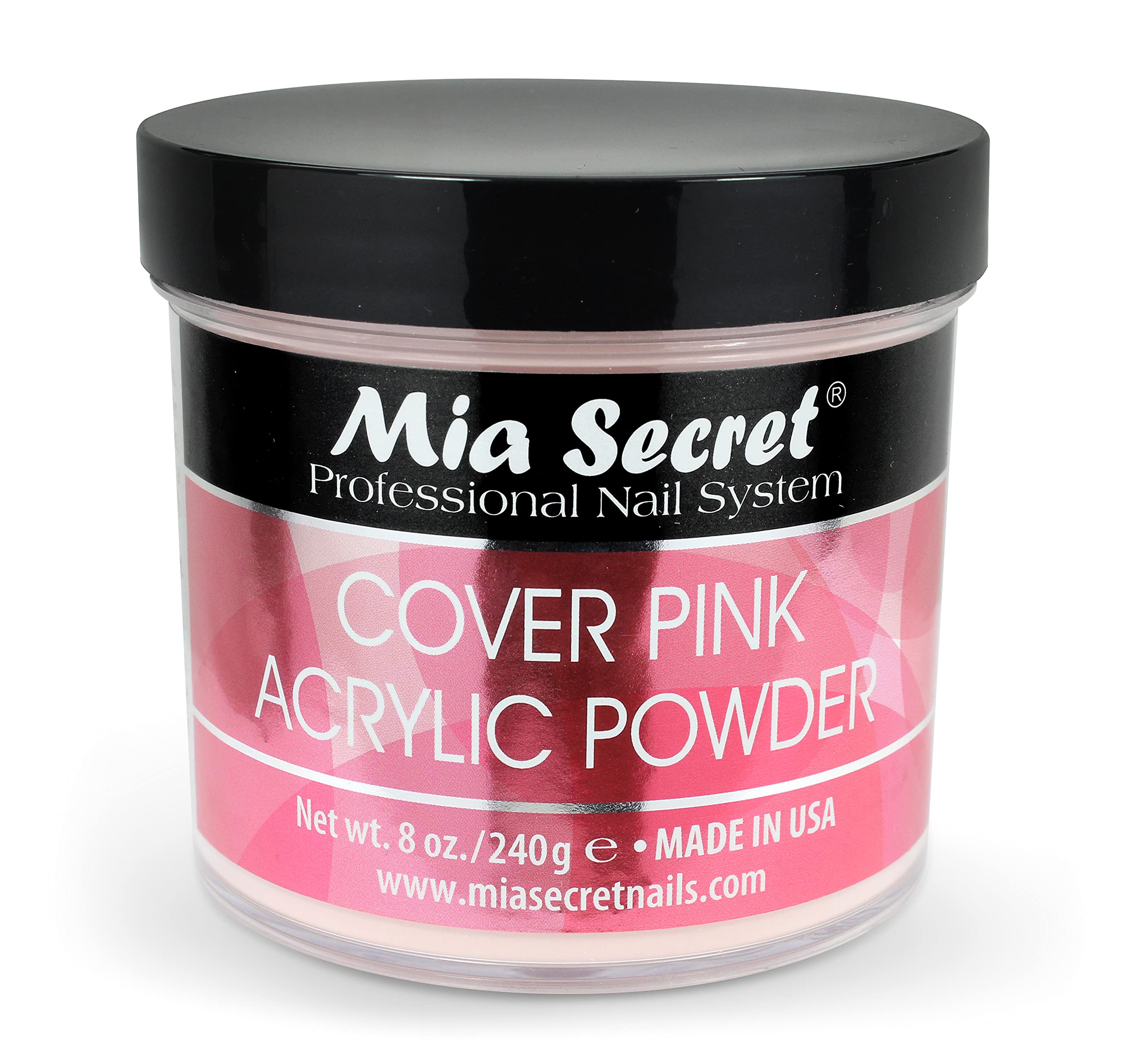 Mia Secret cover pink acrylic powder 8oz bottle for durable salon quality nails