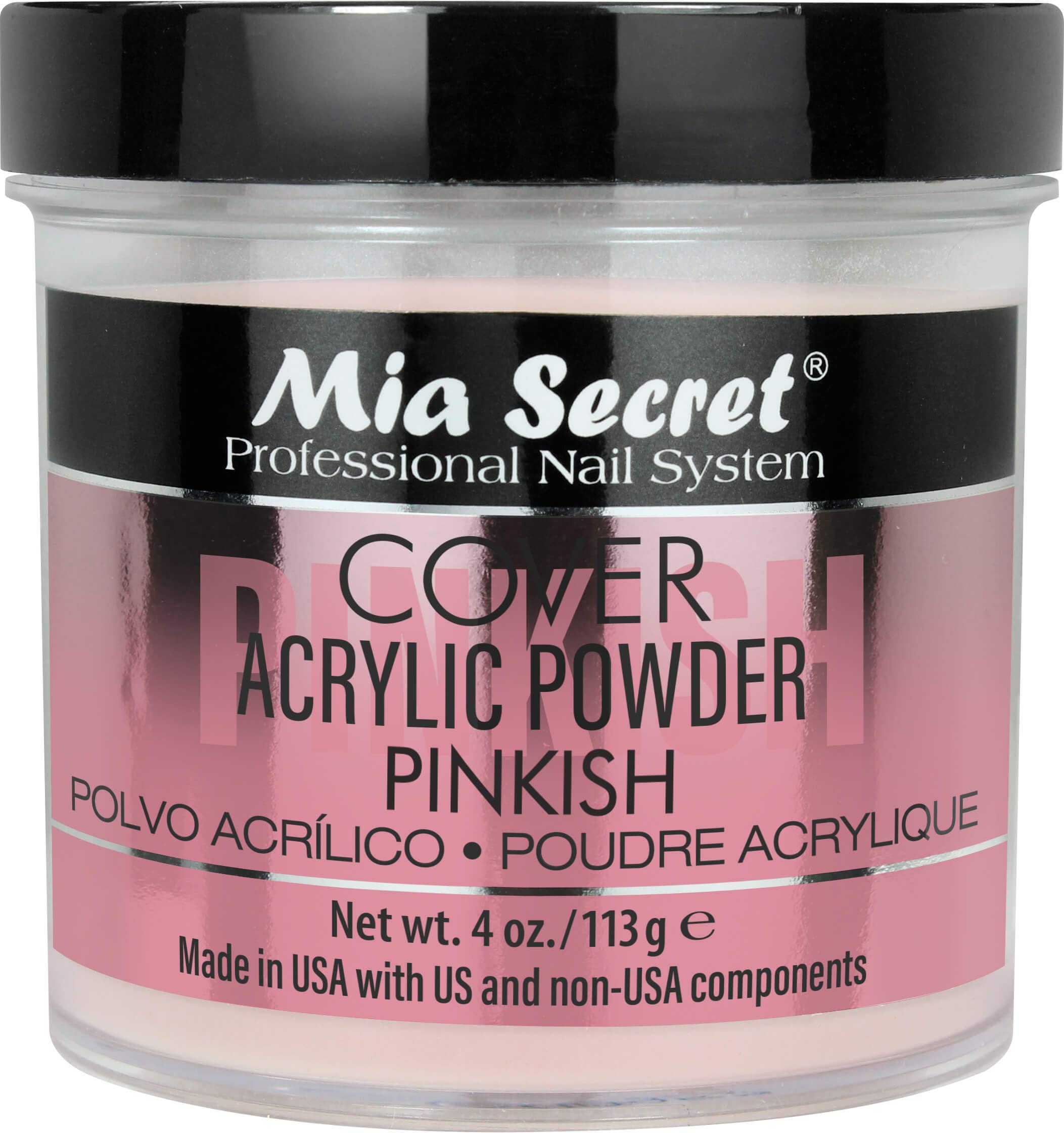 Mia Secret Cover Pinkish acrylic powder bottle for durable nails and long-lasting wear