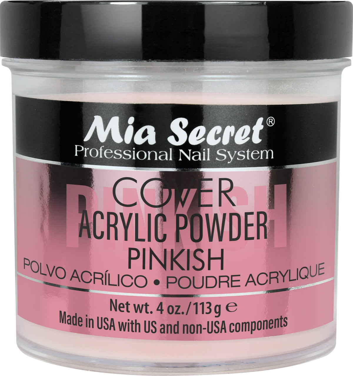 Mia Secret Cover Pinkish acrylic powder bottle for durable nails and long-lasting wear