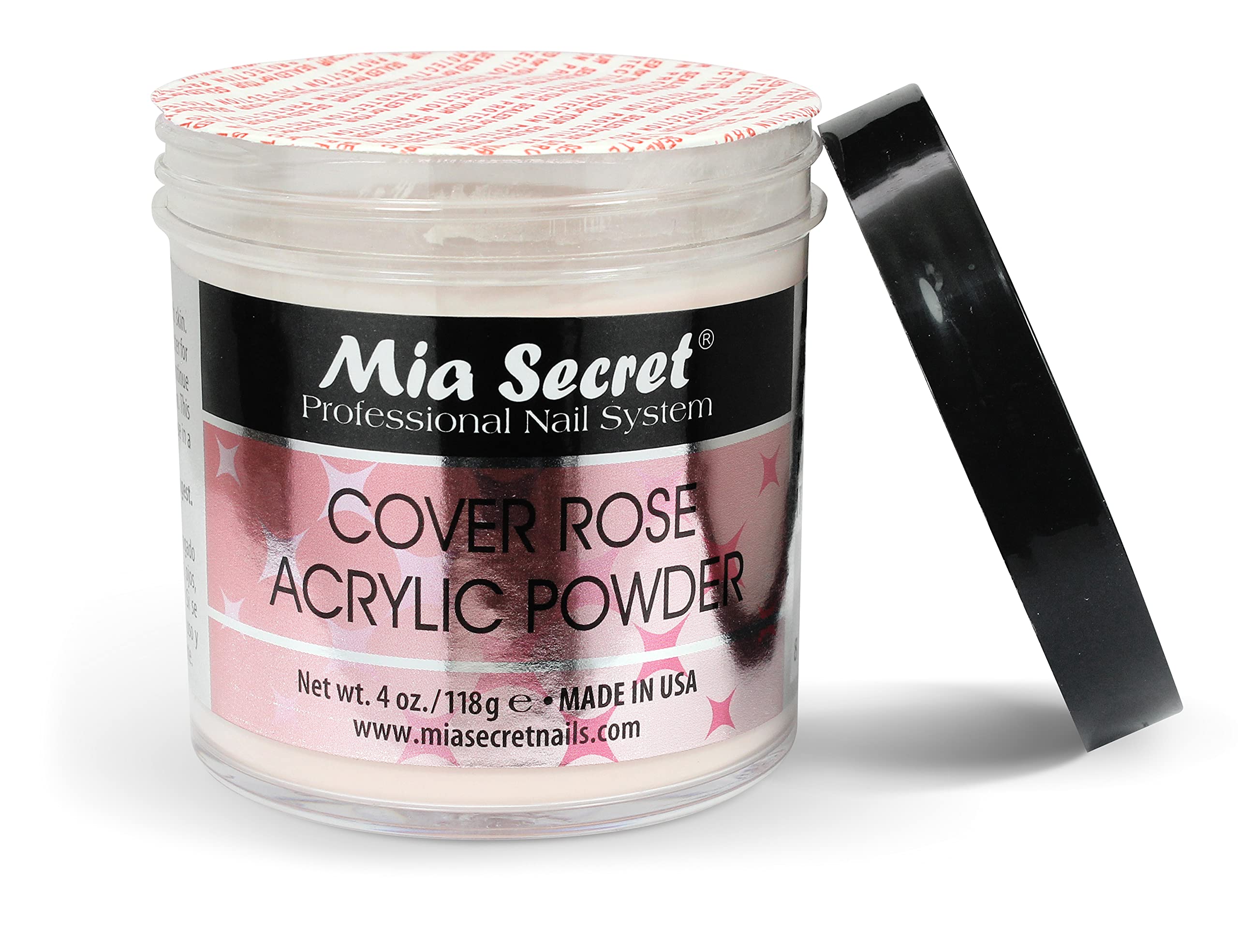 Mia Secret Cover Rose acrylic powder 4oz packaging showcases value and storage convenience.