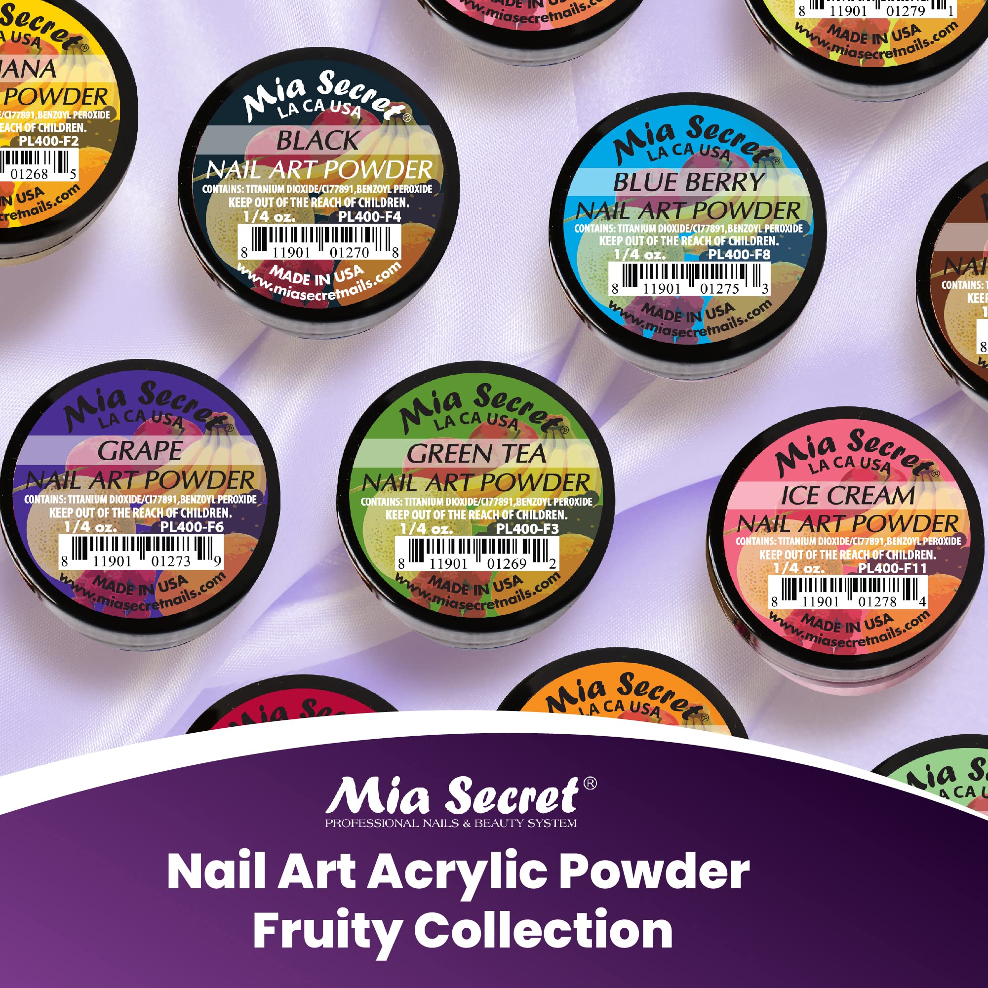 Mia Secret Fruity Collection color palette aids in coordinated manicure planning.