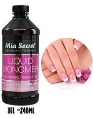 Mia Secret Liquid Monomer 8oz cap closeup emphasizing leak-proof seal.