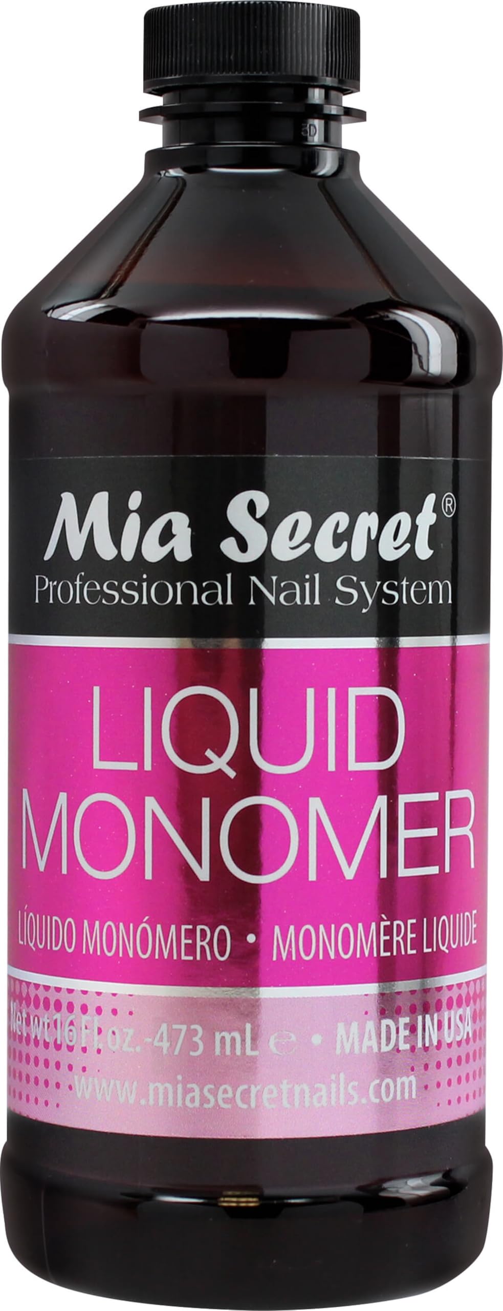 Mia Secret liquid monomer bottle pour enables precise acrylic sculpting with smooth workflow.