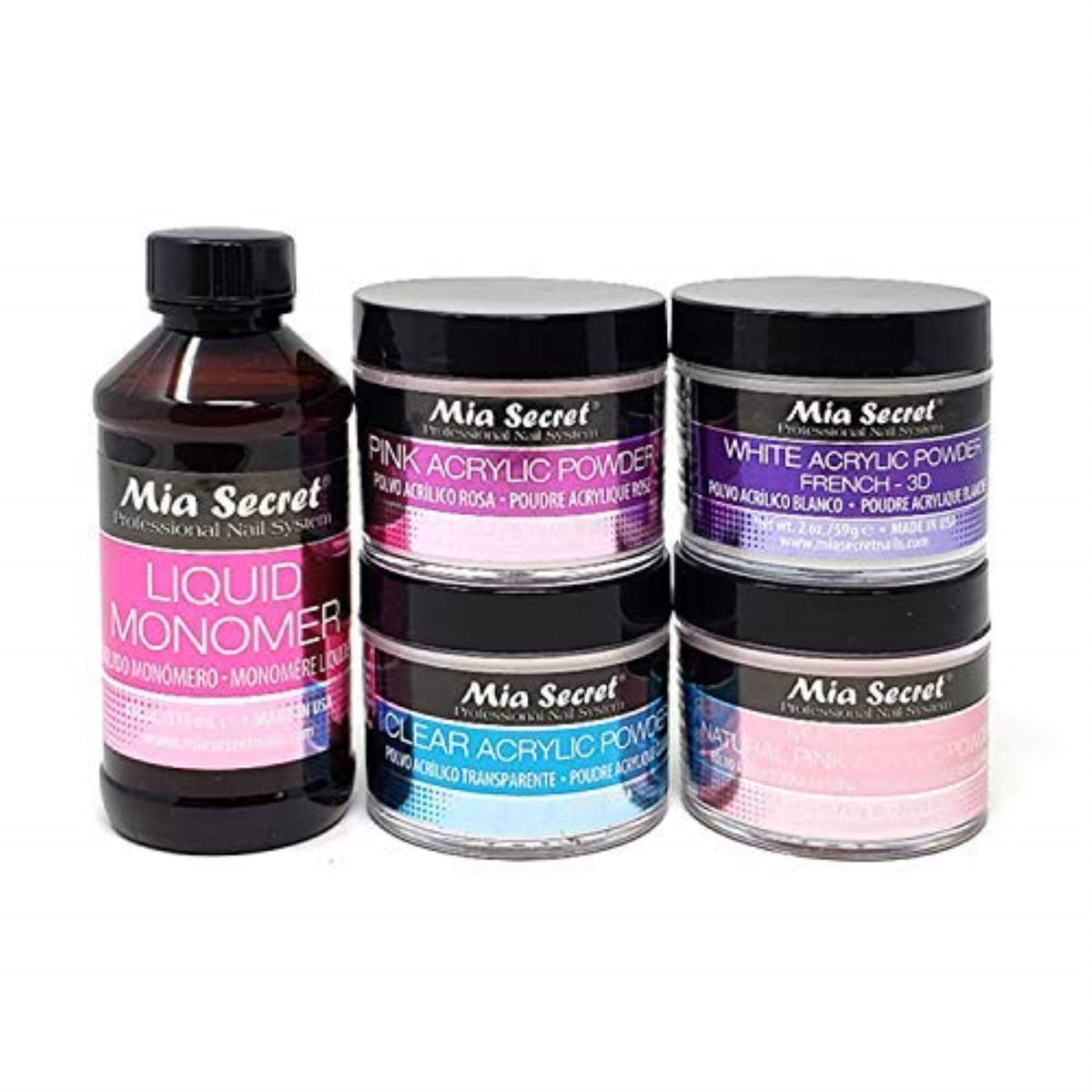 Mia Secret liquid monomer bottle pour for flexible adhesion in nail sets