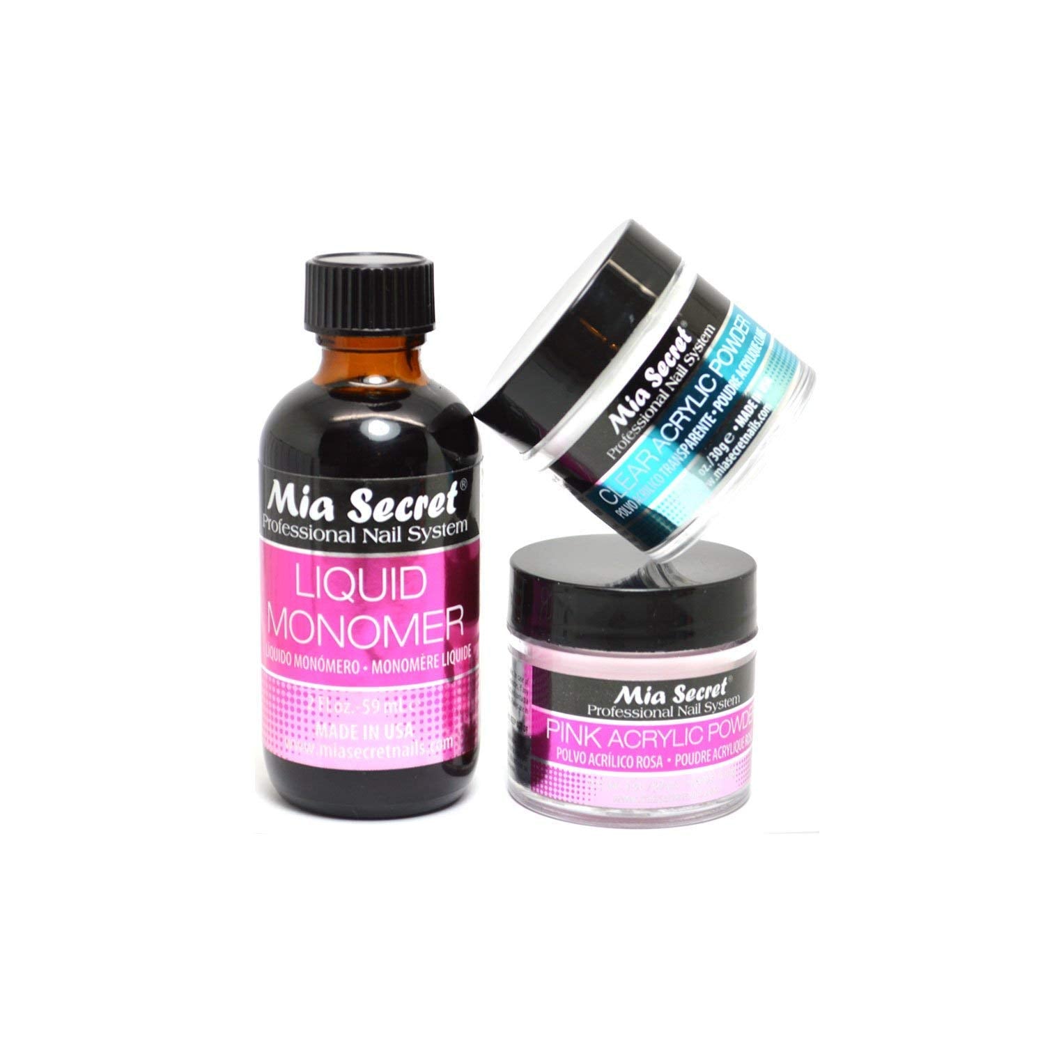 Mia Secret liquid monomer bottle enables smooth acrylic applications for salon-quality nails.