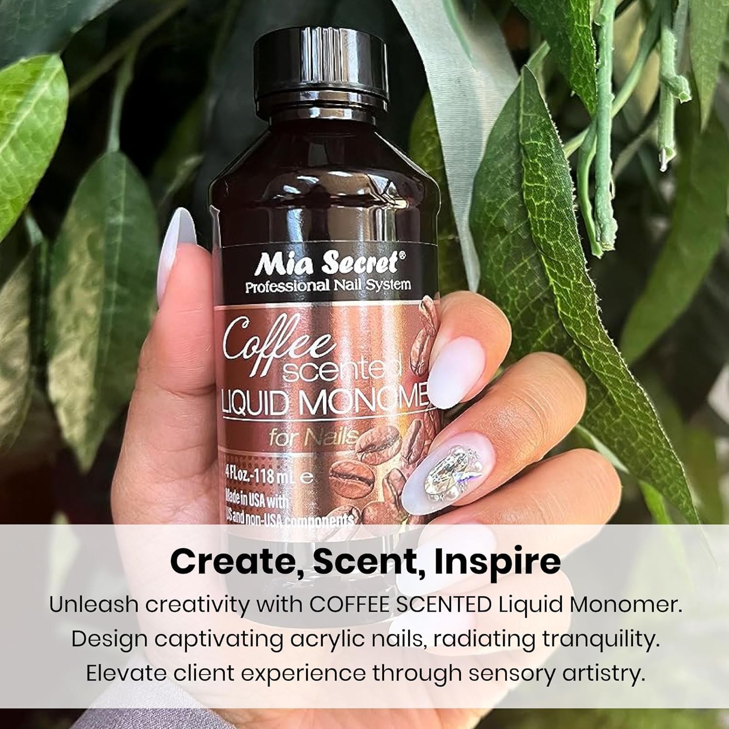 Mia Secret liquid monomer showing flexibility and strong adhesion with powders