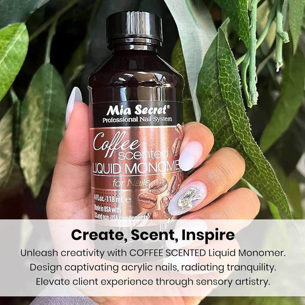 Mia Secret liquid monomer showing flexibility and strong adhesion with powders