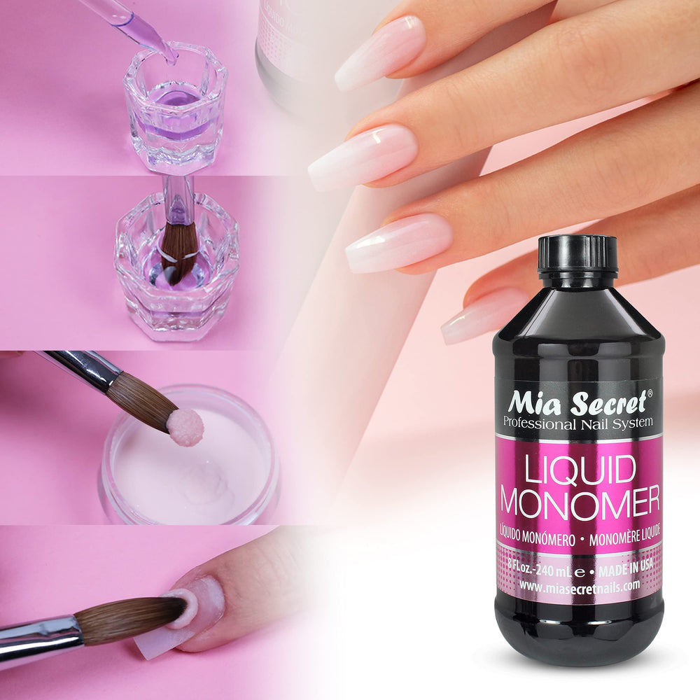 Mia Secret liquid monomer professional-use bottle supports salon workflows
