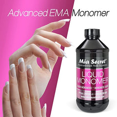Mia Secret liquid monomer texture creamy highlights easy mixing and even application.