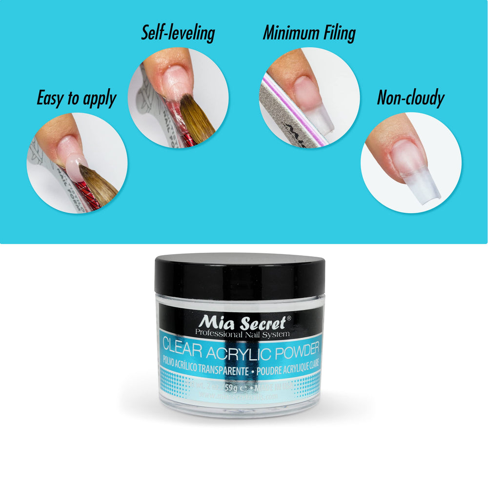 Mia Secret non-yellowing formula preserves clarity during wear.