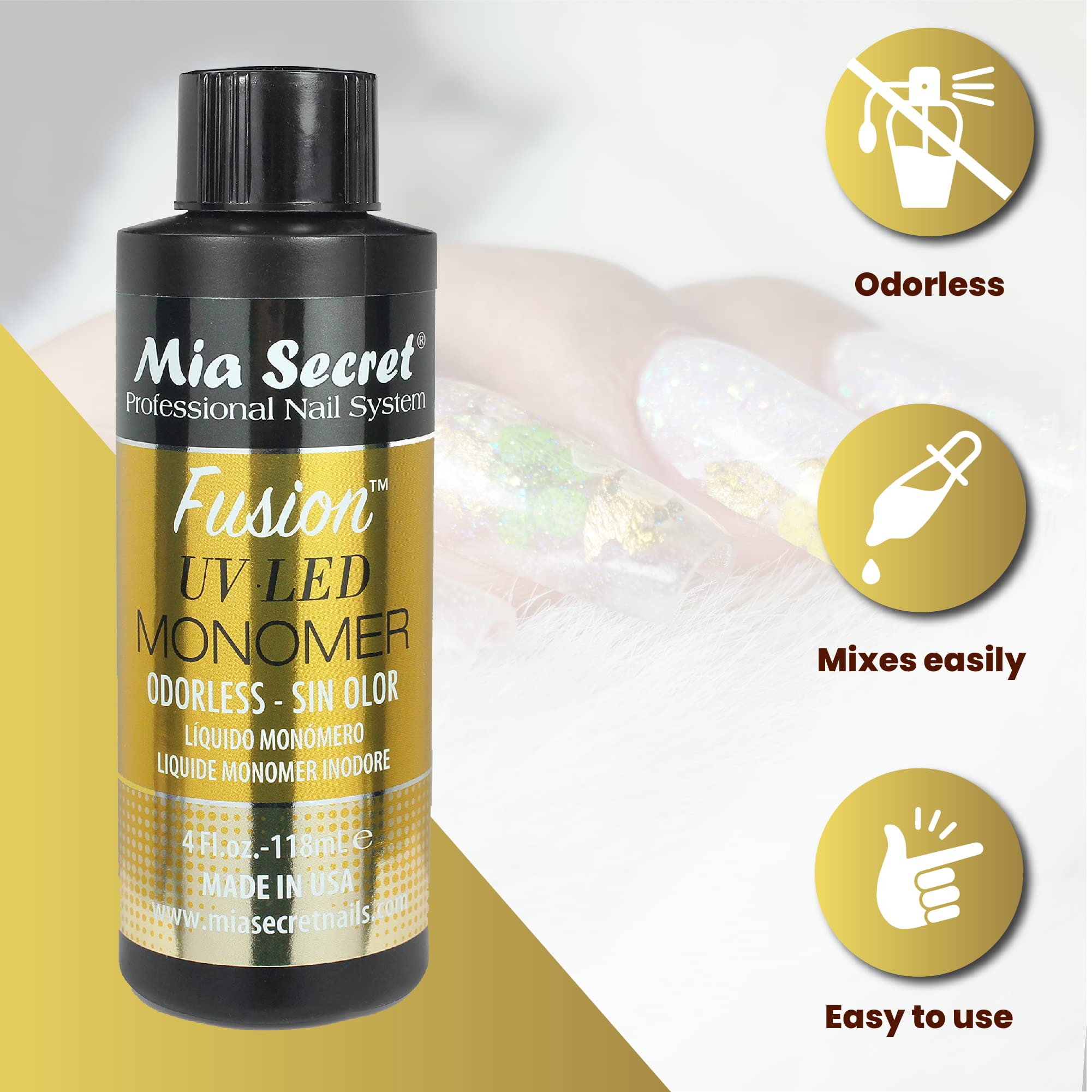 Mia Secret Odorless Fusion Monomer easy-use shot promises hassle-free application.