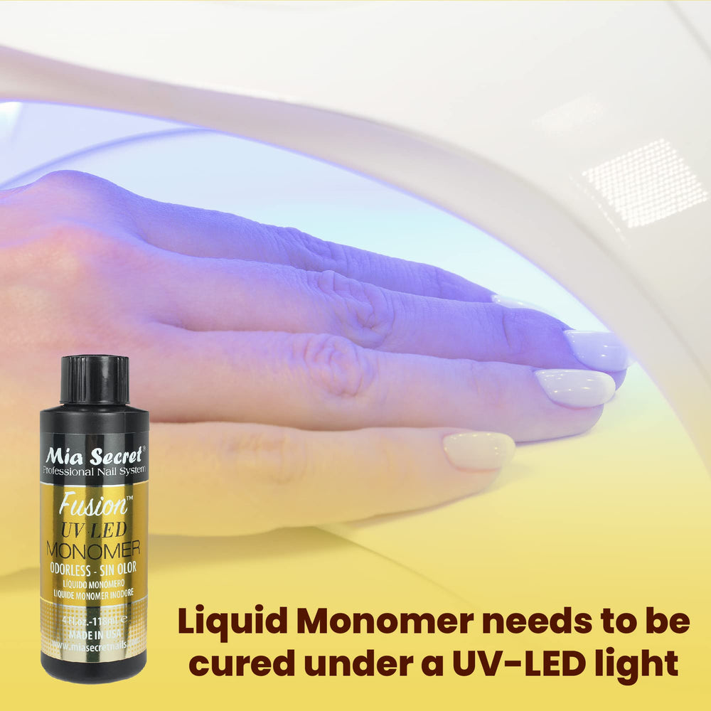 Mia Secret Odorless Fusion Monomer professional-use-shot demonstrates versatility for salons.