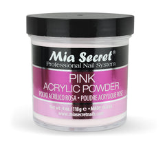 Mia Secret Pink Acrylic Powder bottle front shows easy-to-use formula for durable nails.