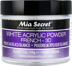 Mia Secret White Acrylic Powder 2oz packaging open for quick, mess-free prep.