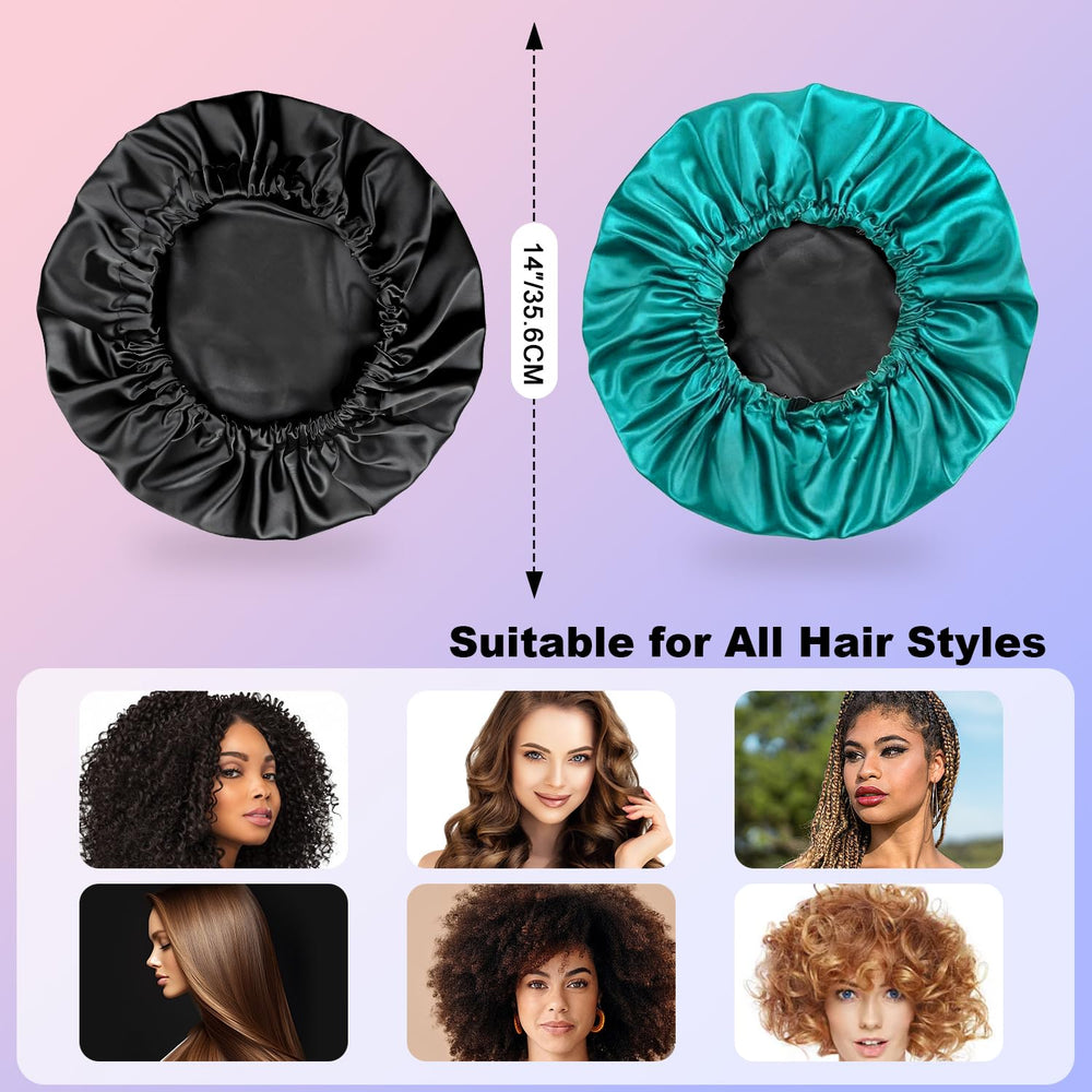 MIAETFH double-layer satin bonnet fabric provides gentle hair protection.