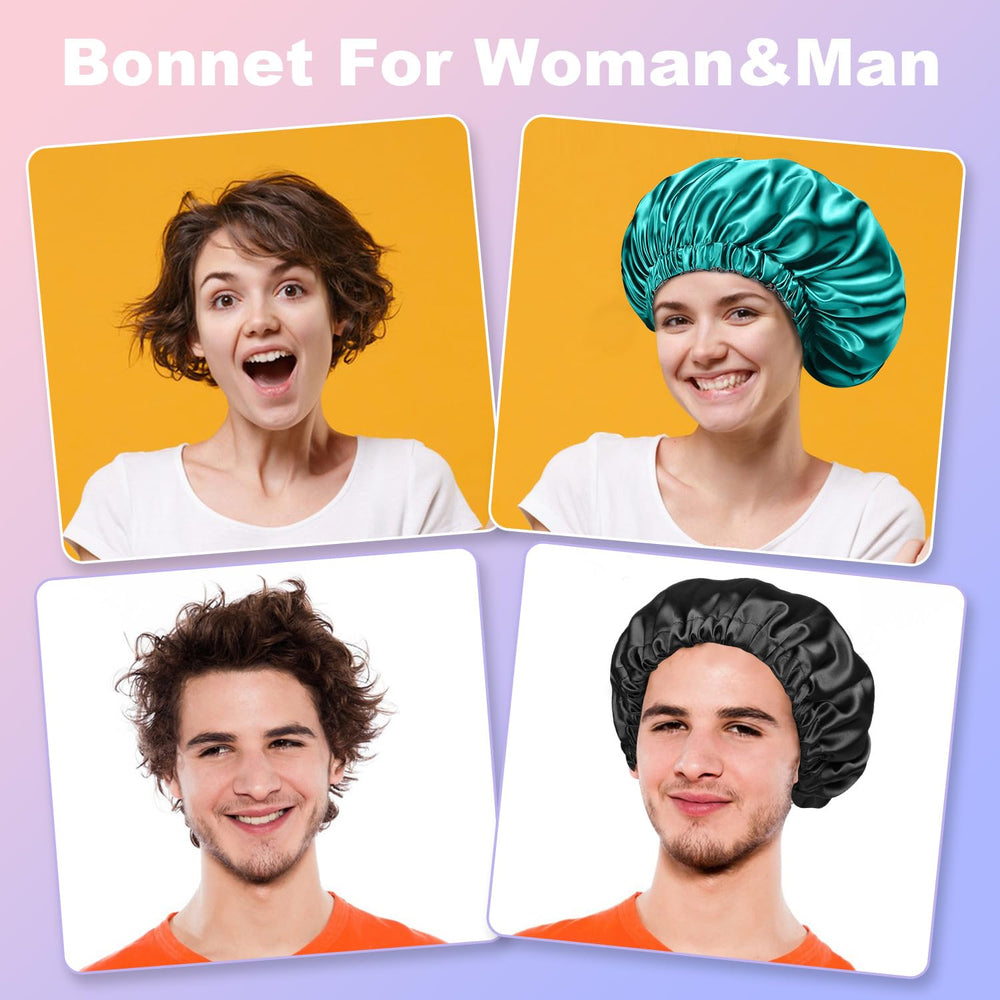 MIAETFH satin bonnet easy-care cap stays soft with cold-wash care.
