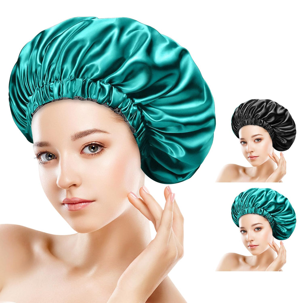 MIAETFH silk sleeping bonnet extra-large covers long hair for secure overnight wear.