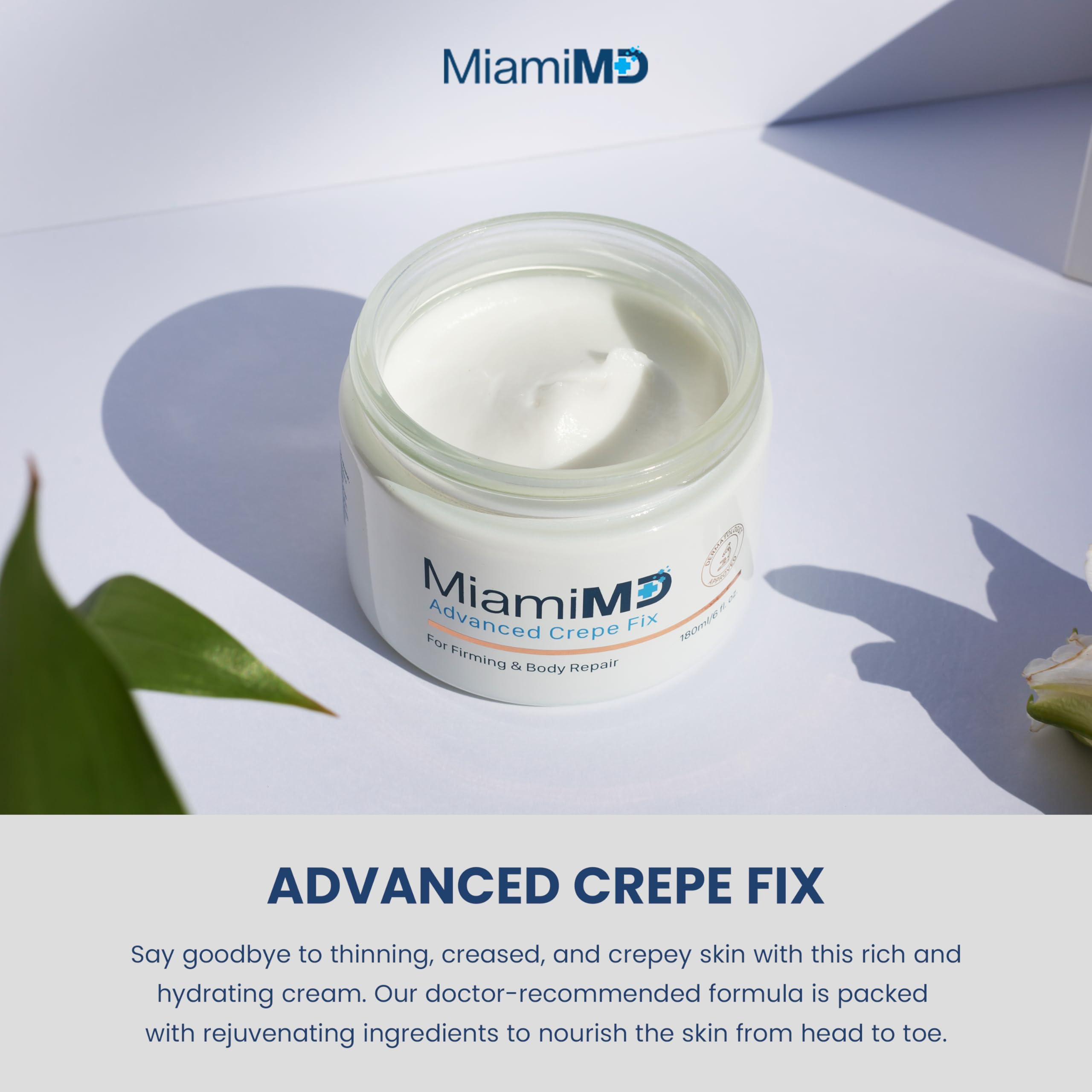 Ribose Sugar ingredient in MiamiMD Crepe Fix supports skin firmness.