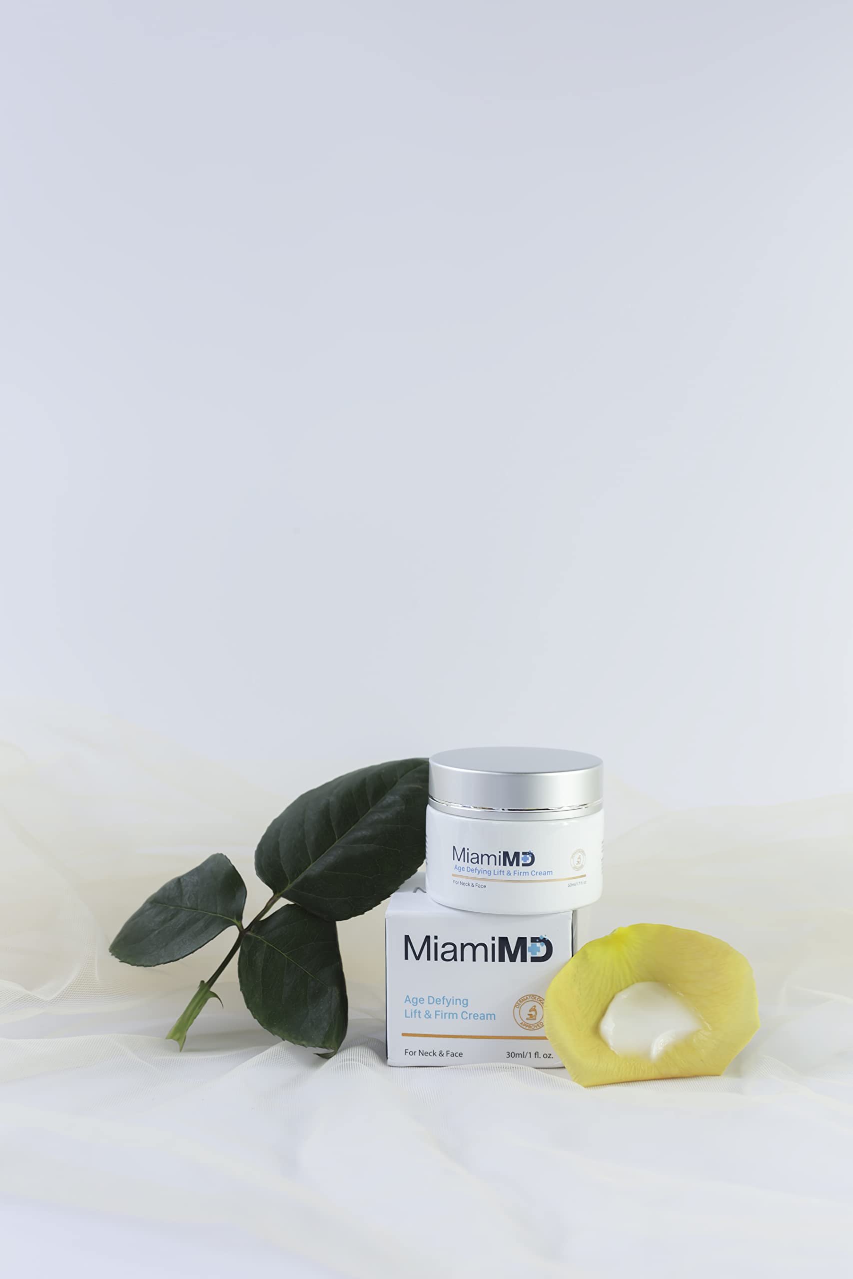 MiamiMD safety badges show paraben-free, fragrance-free, cruelty-free, and BHA-free status