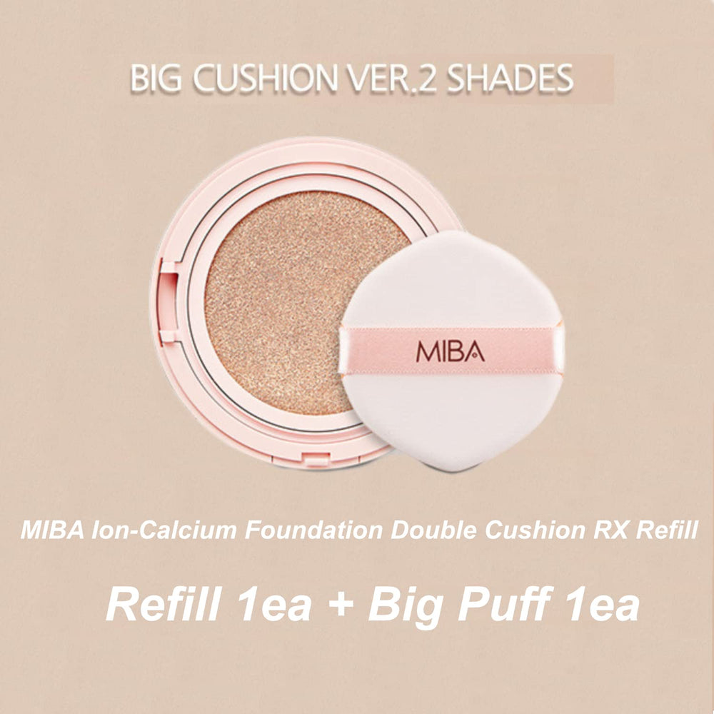 MIBA Season 2 refill 23g showing large capacity with mirror and puff for touch-ups.