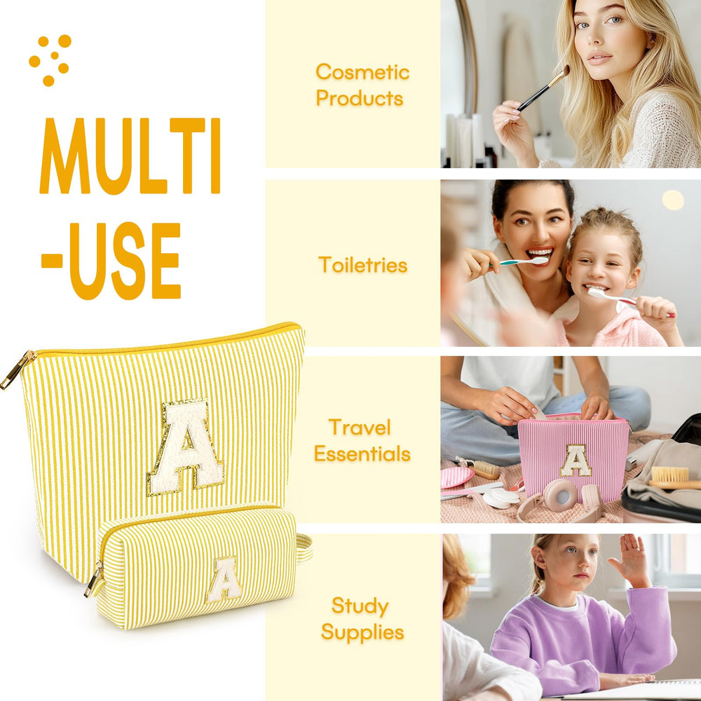 Alphabet-letter design on the mibasies bag highlights personalized gifting potential.